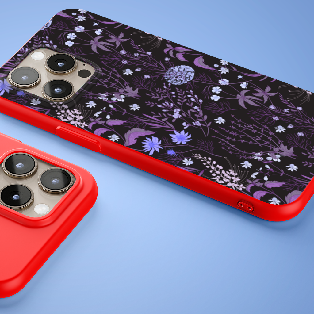 Purple Gothic Botanical iPhone 15 Pro Max Case