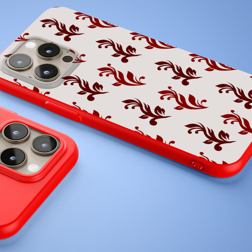 Burgundy Baroque Swirls iPhone 15 Pro Max Case