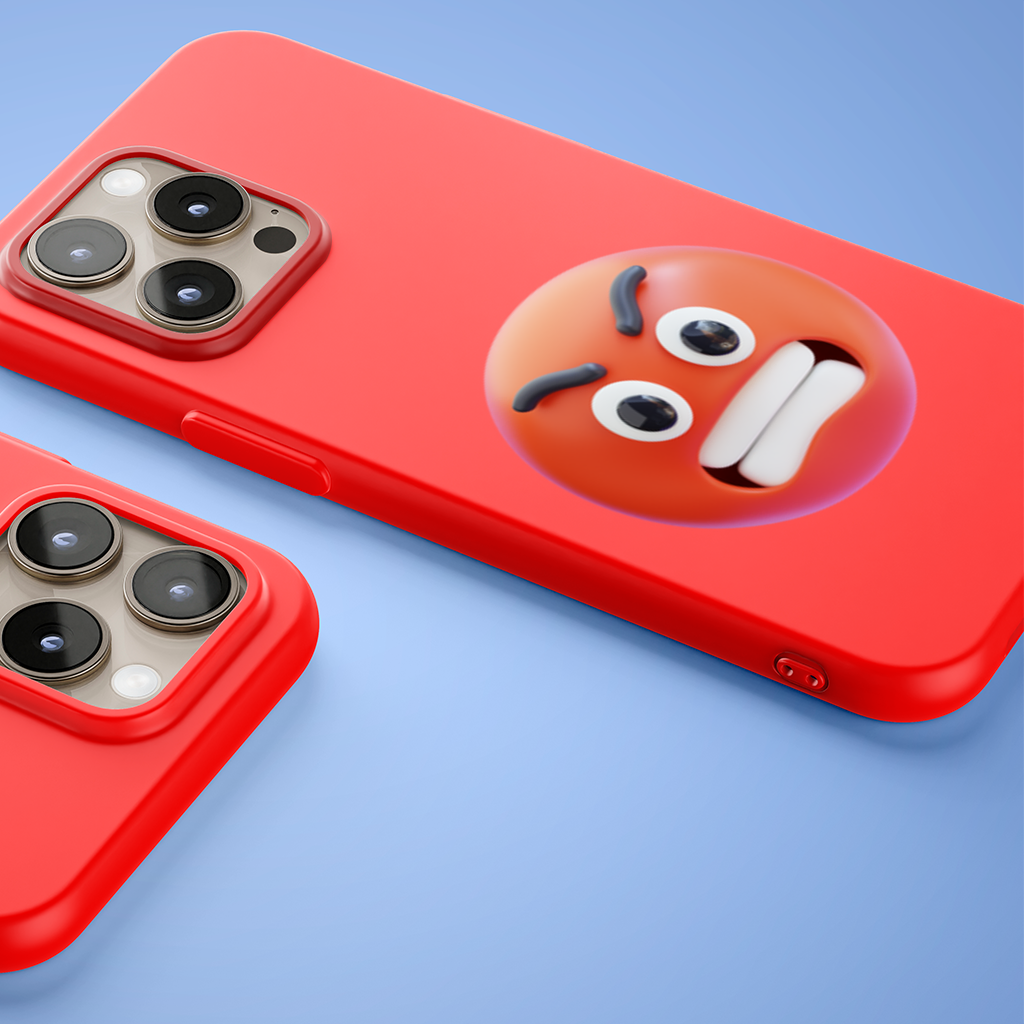 3D Angry Emoji iPhone 15 Pro Max Case