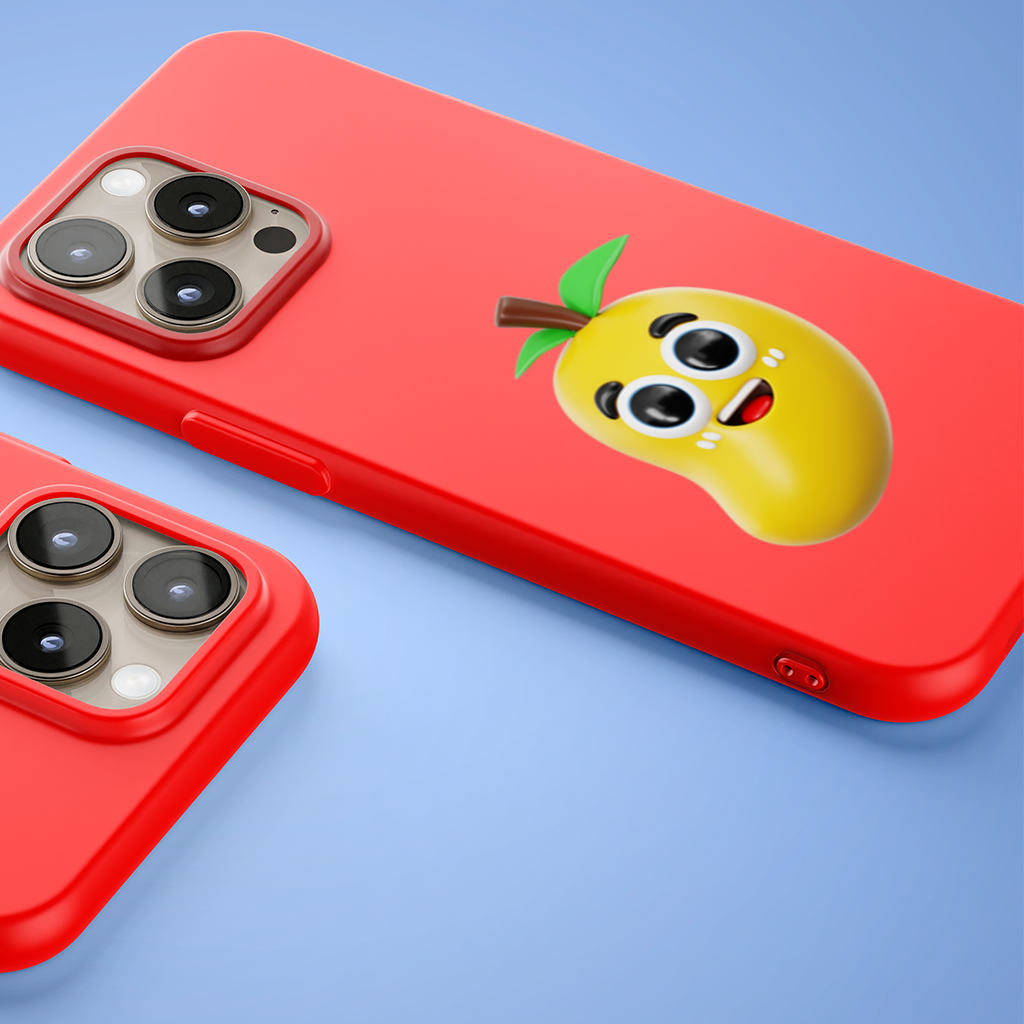3D Kawaii Mango iPhone 15 Pro Max Case