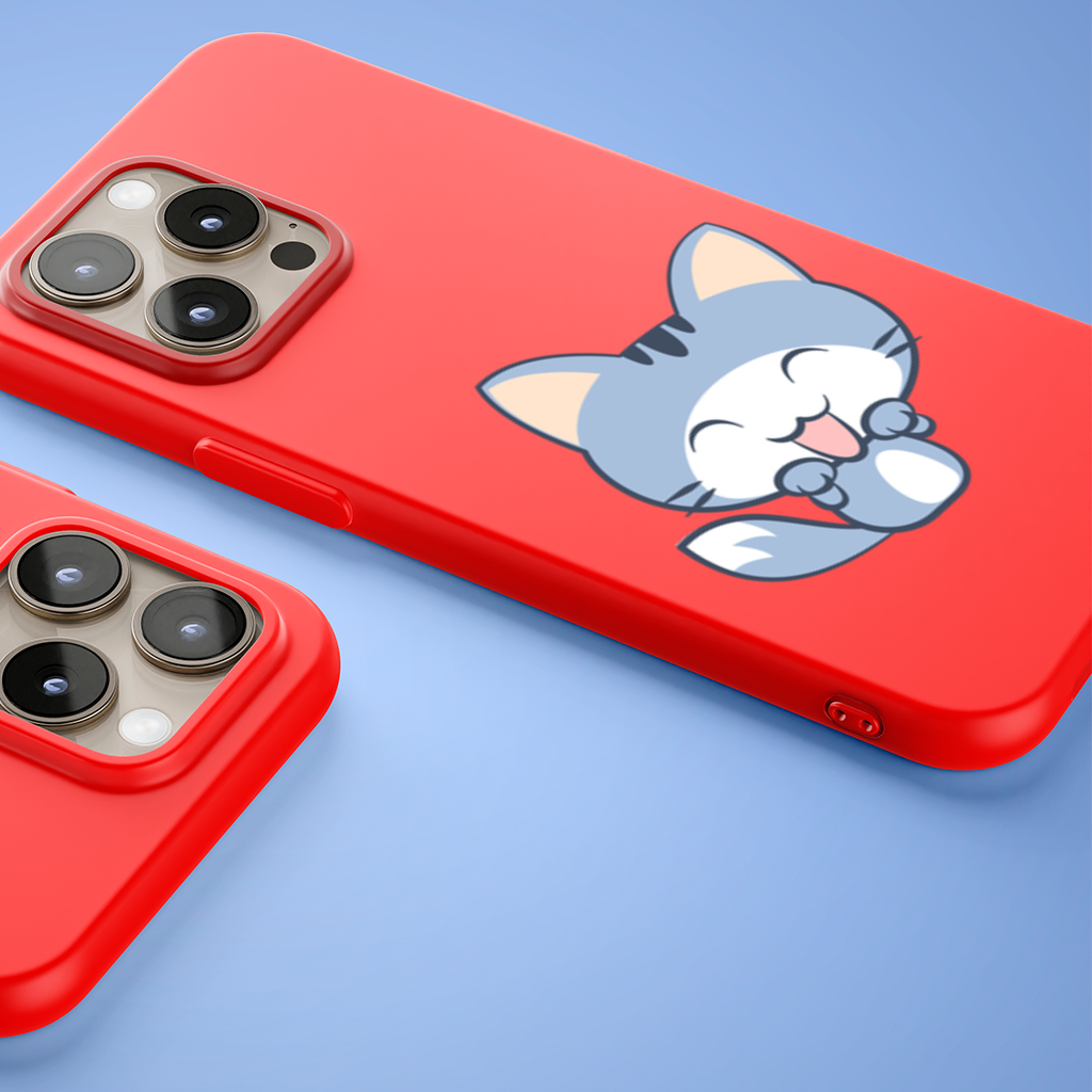 Kawaii Blue Cat iPhone 15 Pro Max Case