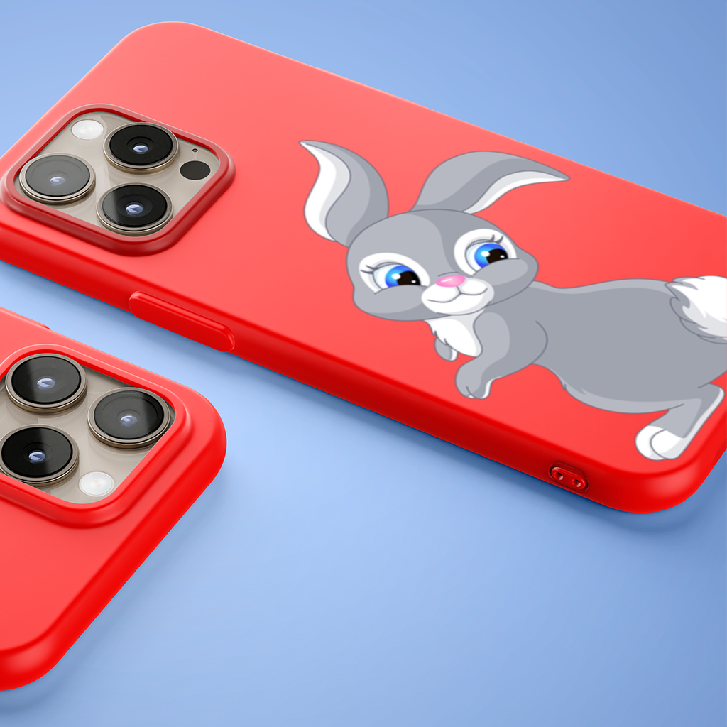 Cute Grey Bunny iPhone 15 Pro Max Case