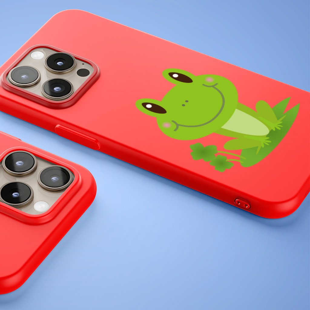 Cute Green Frog iPhone 15 Pro Max Case