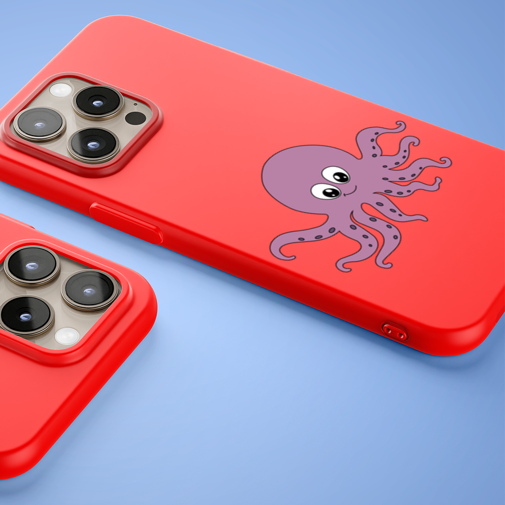 Cute Purple Octopus iPhone 15 Pro Max Case