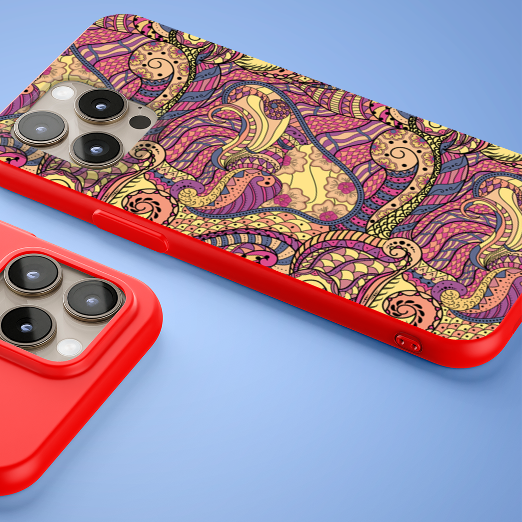 Psychedelic Zentangle Floral iPhone 15 Pro Max Case
