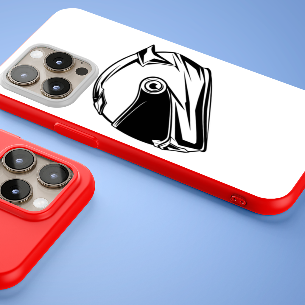 Monochrome Motorcycle Helmet iPhone 15 Pro Max Case