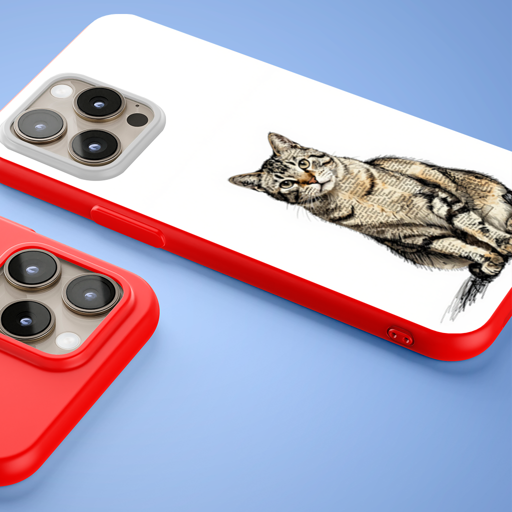 Vintage Newspaper Collage Tabby Cat iPhone 15 Pro Max Case