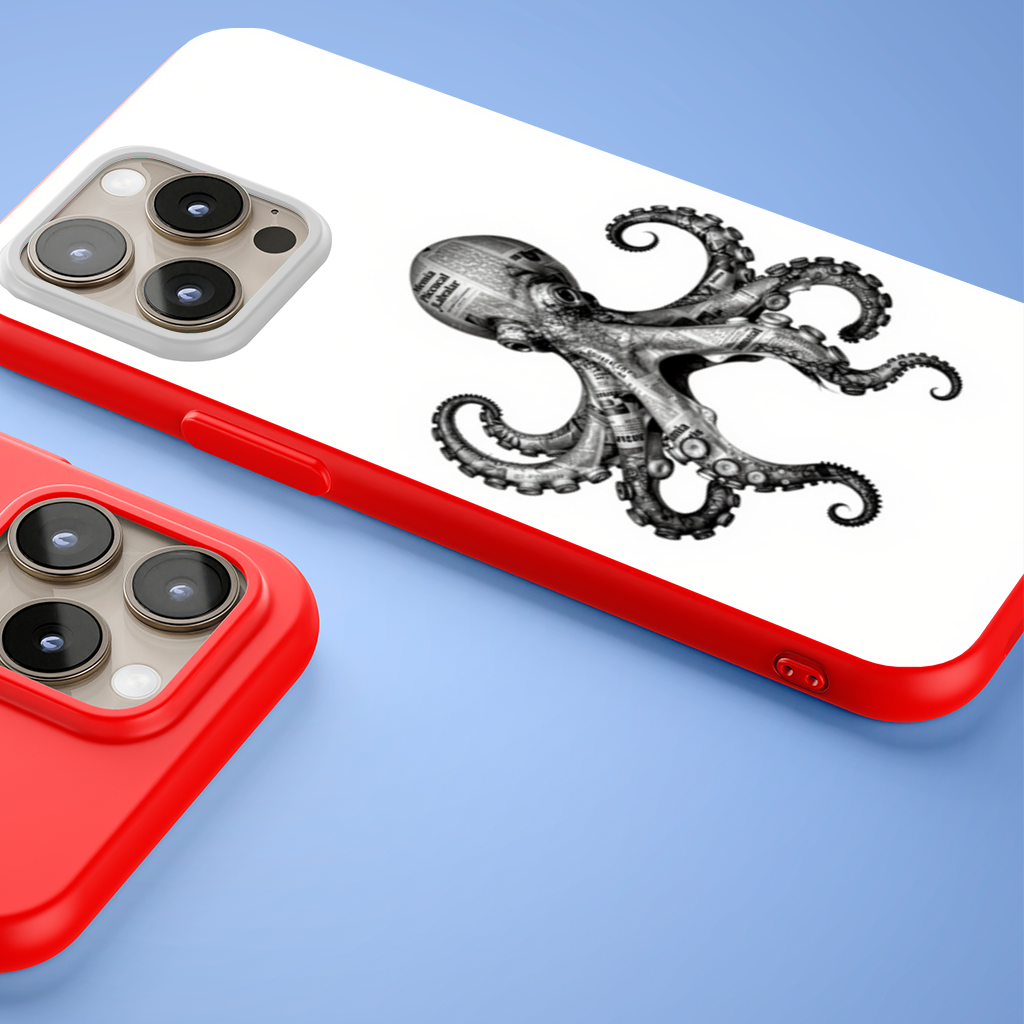 Vintage Newspaper Octopus Kraken iPhone 15 Pro Max Case