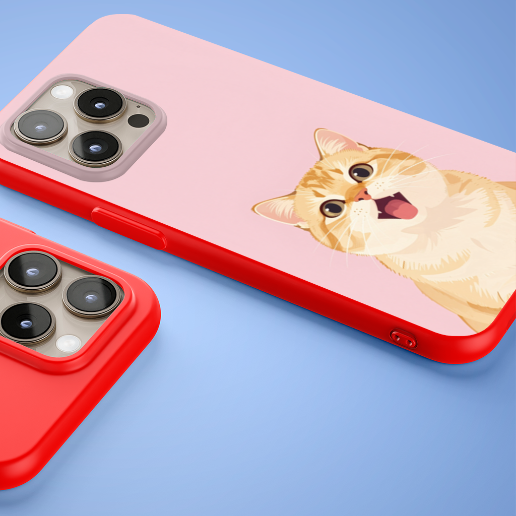 Kawaii Meowing Orange Cat iPhone 15 Pro Max Case