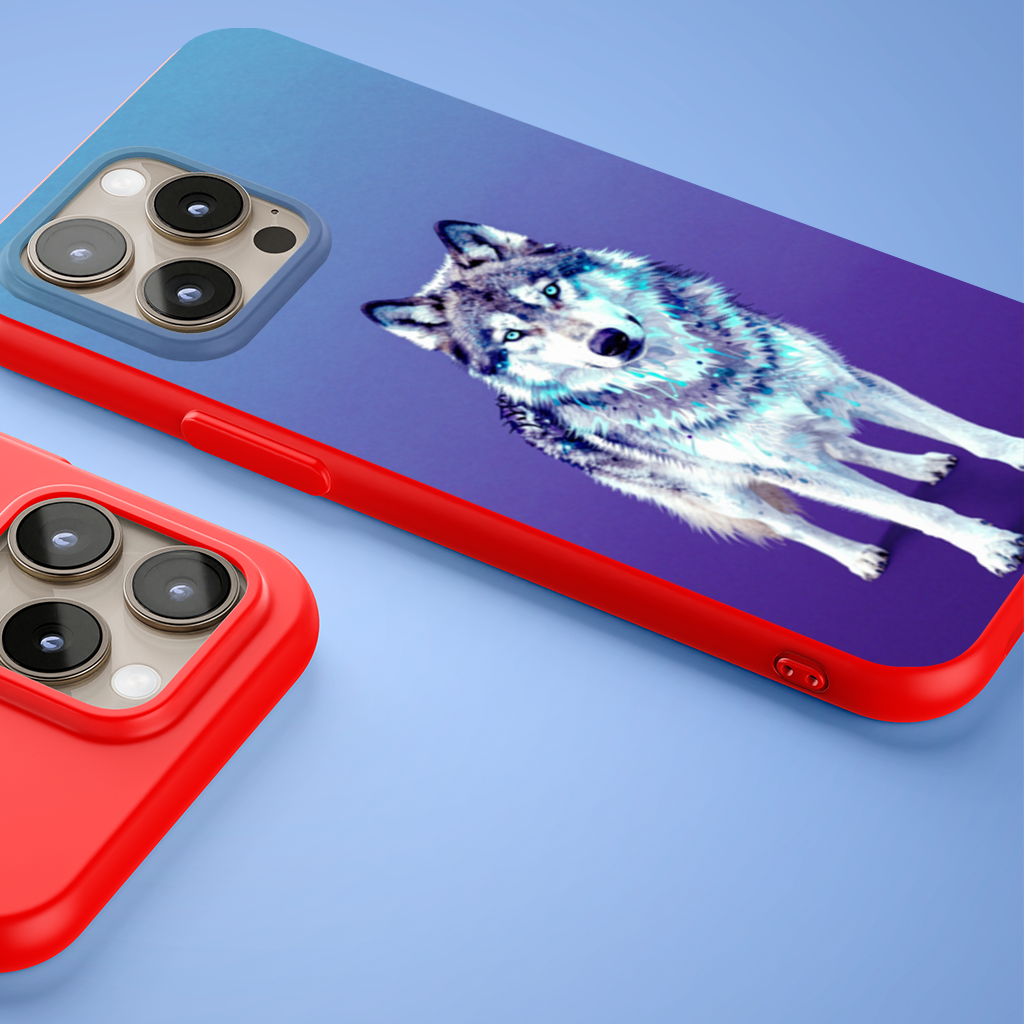Mystic Blue Eyed Wolf iPhone 15 Pro Max Case
