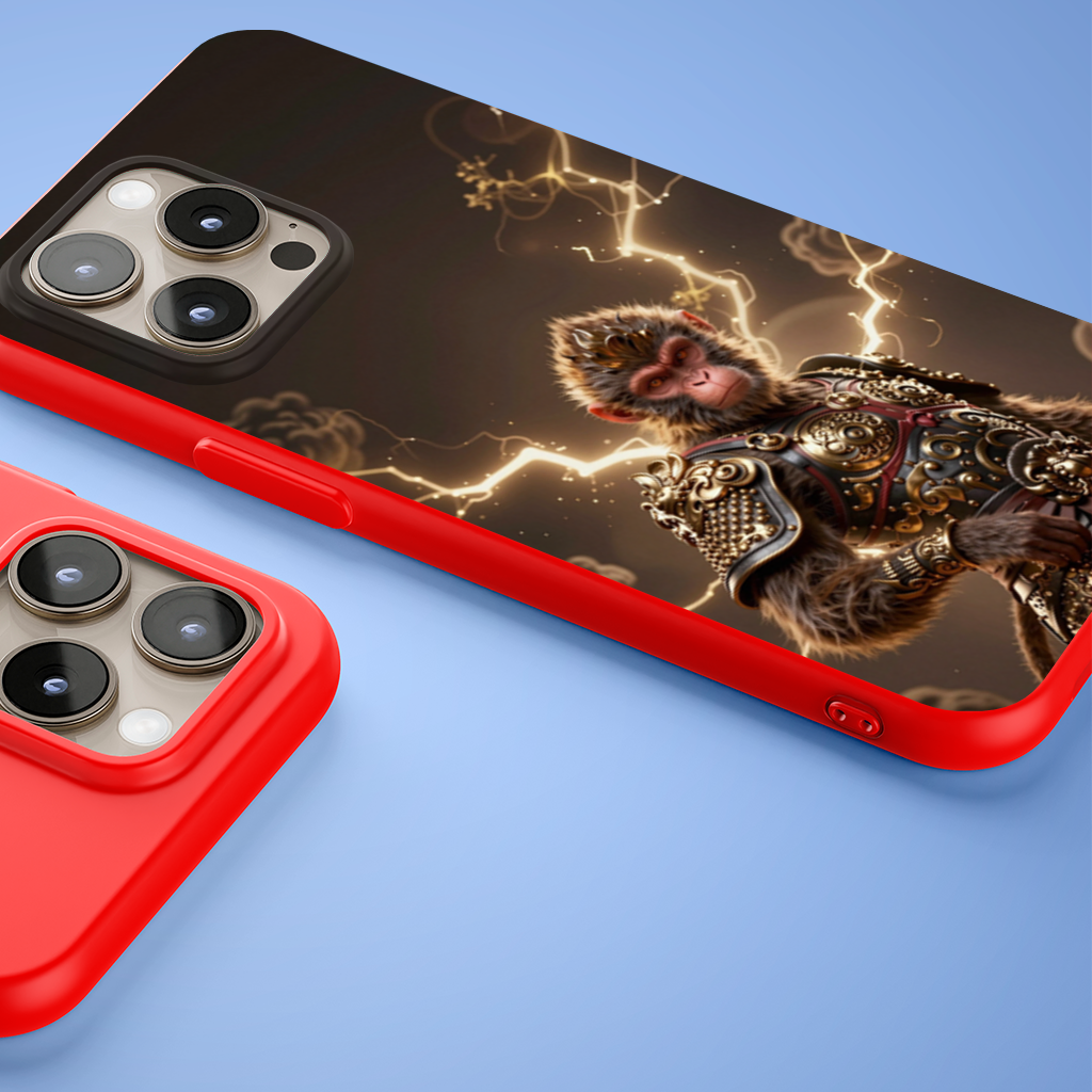 Golden Armored Monkey Warrior iPhone 15 Pro Max Case