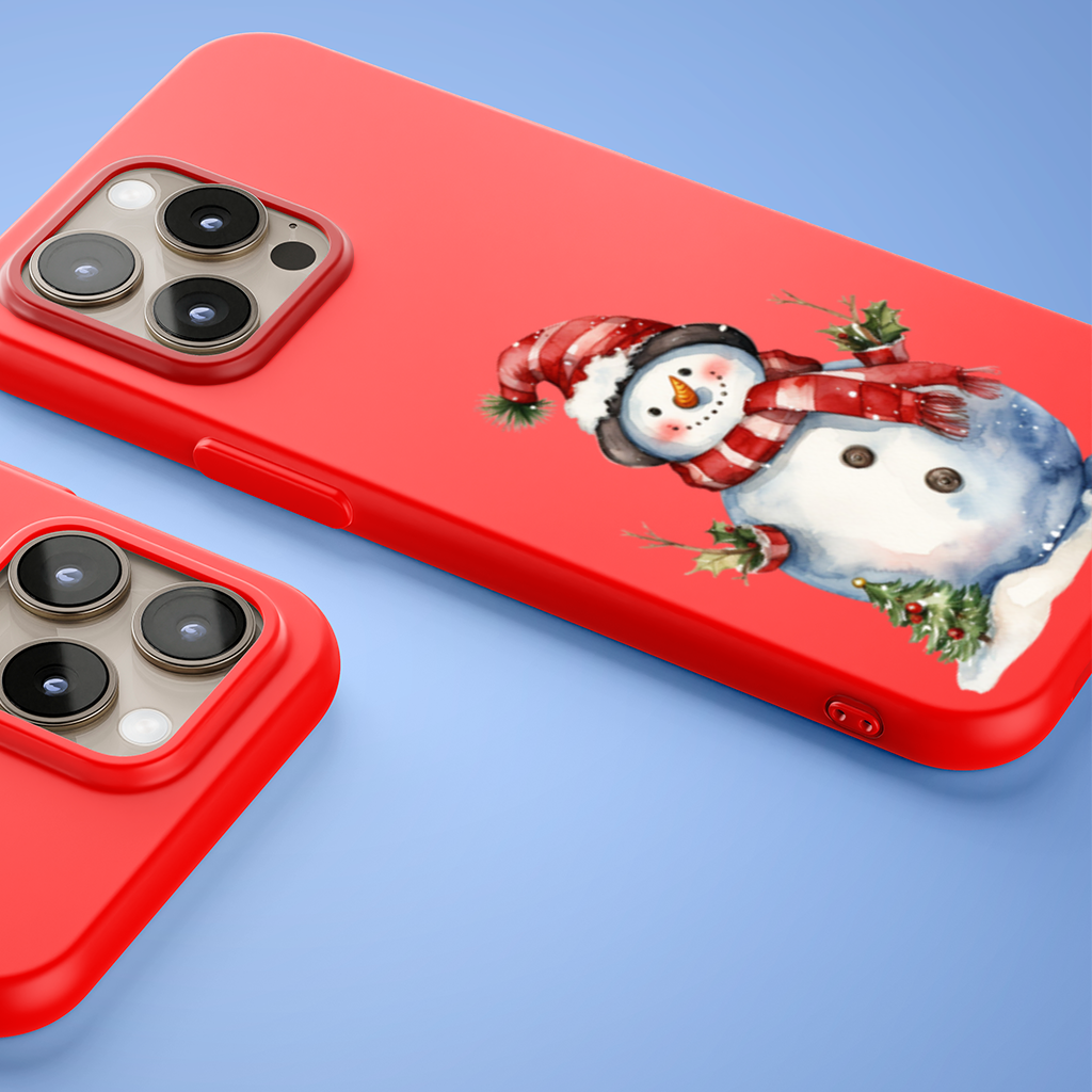 Whimsical Red Snowman iPhone 15 Pro Max Case