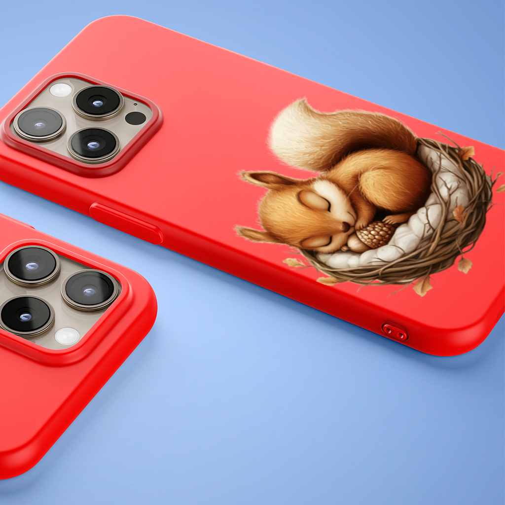 Sleeping Baby Squirrel in Nest iPhone 15 Pro Max Case
