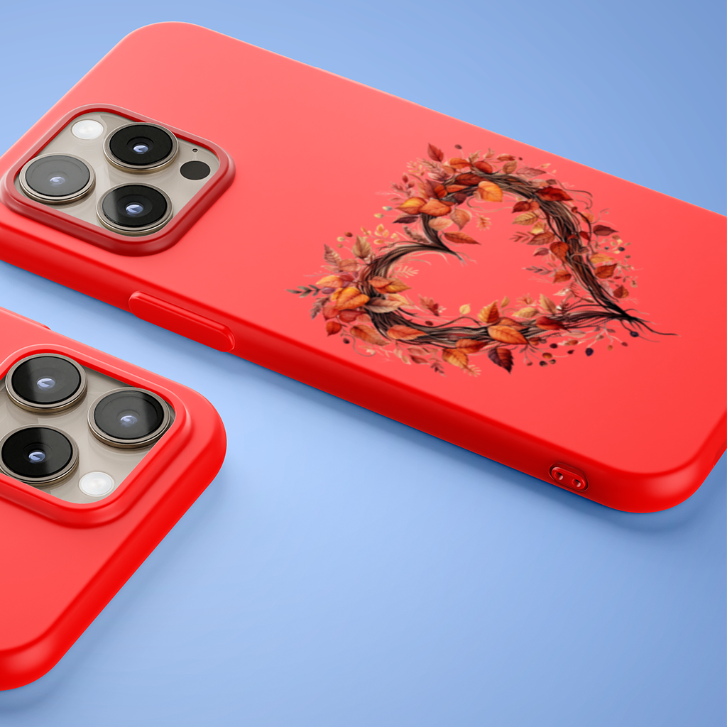 Autumn Leaves Heart Wreath iPhone 15 Pro Max Case