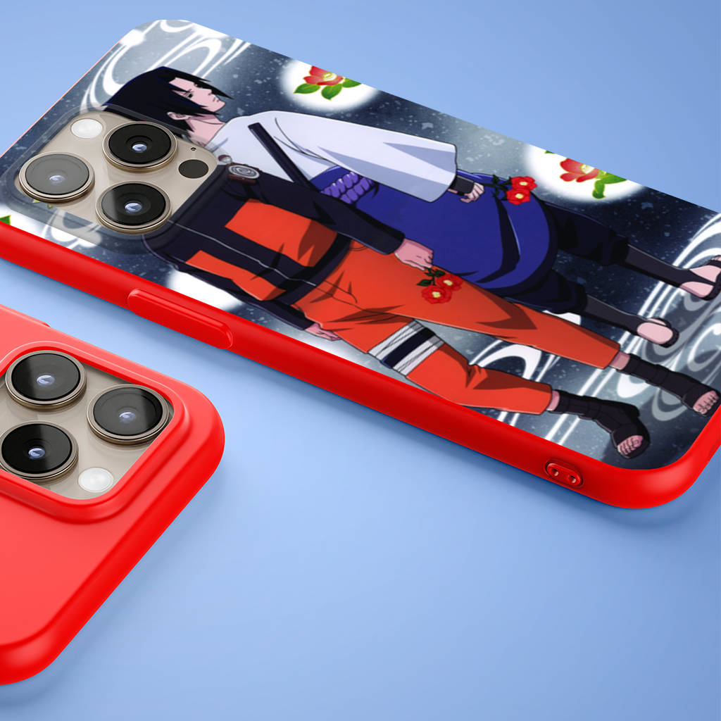 Two Rival Warriors with Red Camellias iPhone 15 Pro Max Case