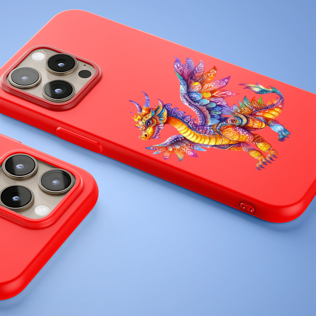 Vibrant Rainbow Mythical Dragon iPhone 15 Pro Max Case