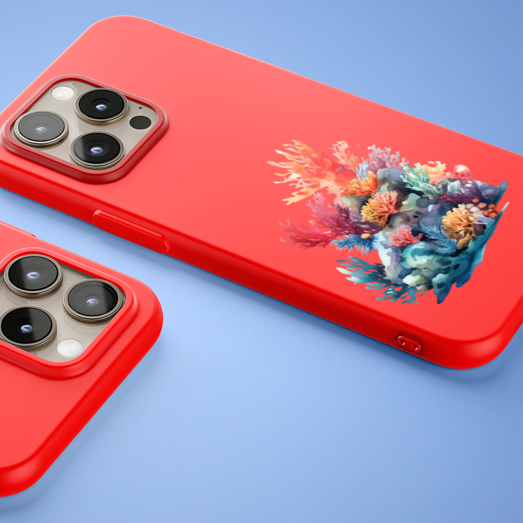Vibrant Watercolor Coral Reef Scene iPhone 15 Pro Max Case