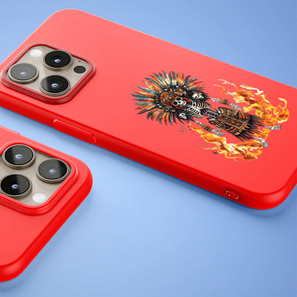 Aztec Skeleton Warrior iPhone 15 Pro Max Case