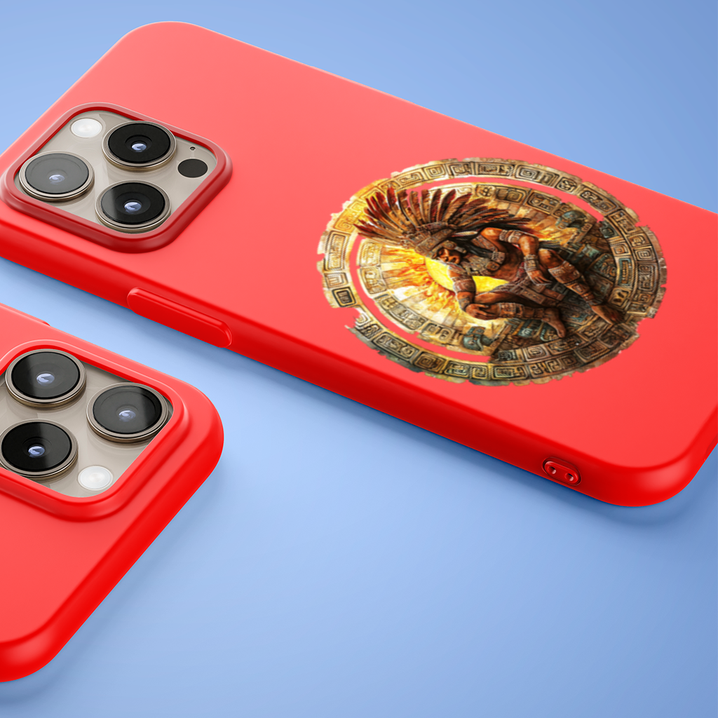 Ancient Aztec Sun Warrior iPhone 15 Pro Max Case