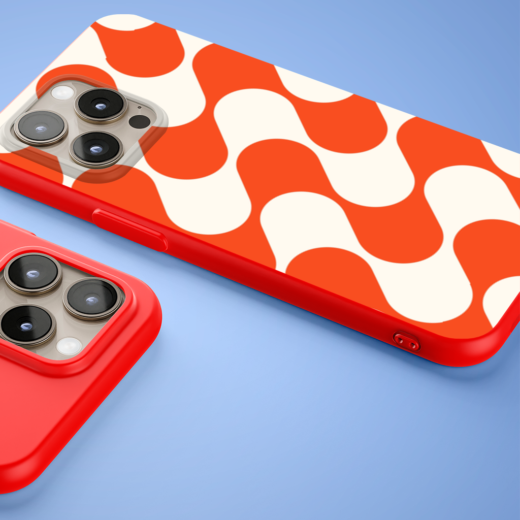 Retro 70s Orange Cream Groovy Curves iPhone 15 Pro Max Case