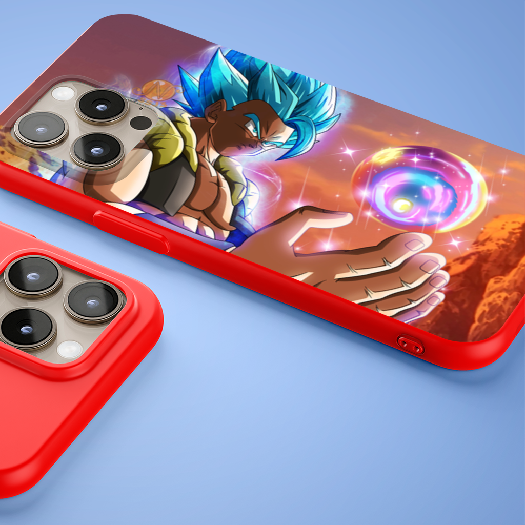 Blue Haired Warrior with Energy Orb iPhone 15 Pro Max Case