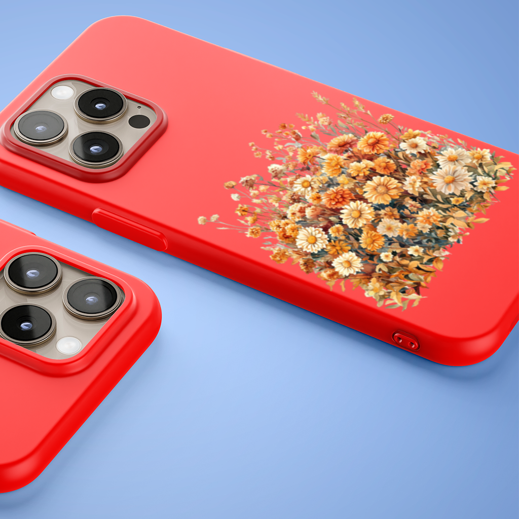 Watercolor Orange Wildflowers iPhone 15 Pro Max Case