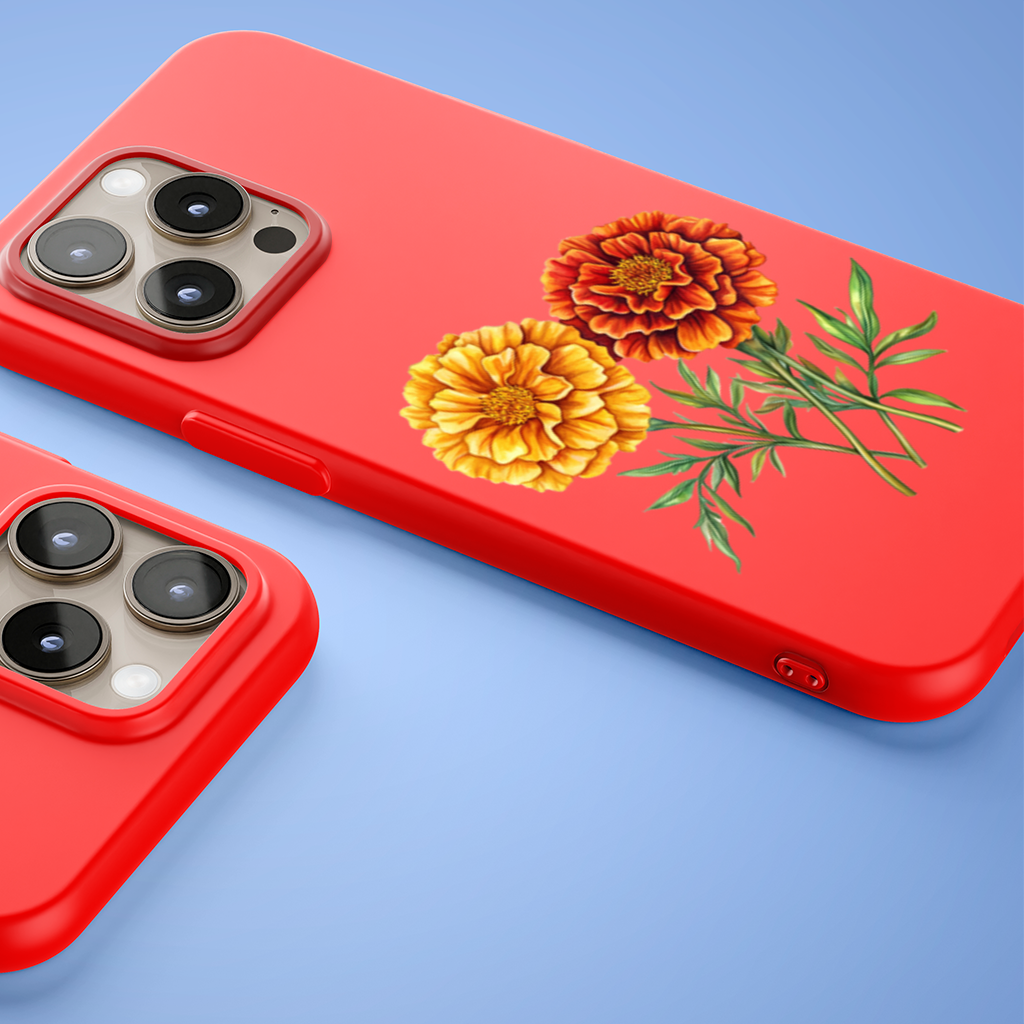 Botanical Yellow Orange Marigold iPhone 15 Pro Max Case