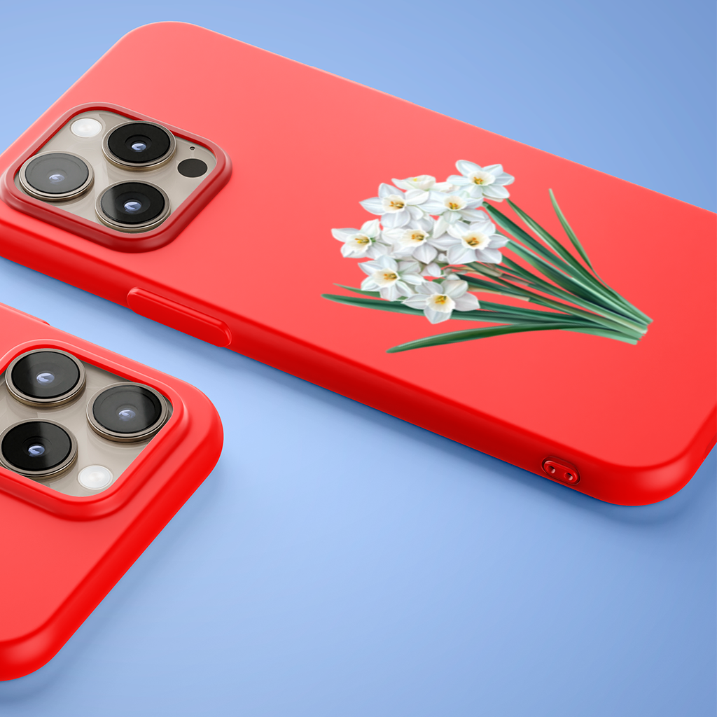 White Daffodil Bouquet Botanical iPhone 15 Pro Max Case