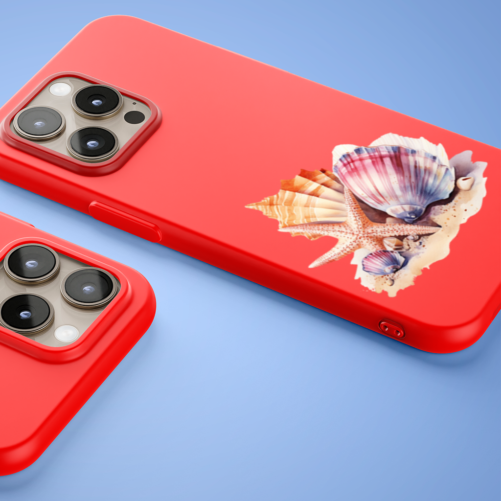 Suluboya Sahil Deniz Kabukları iPhone 15 Pro Max Kılıfı