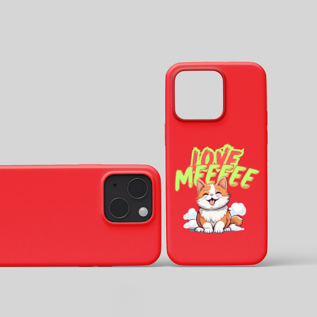 Cute Orange Cat Love Me iPhone 15 Plus Case