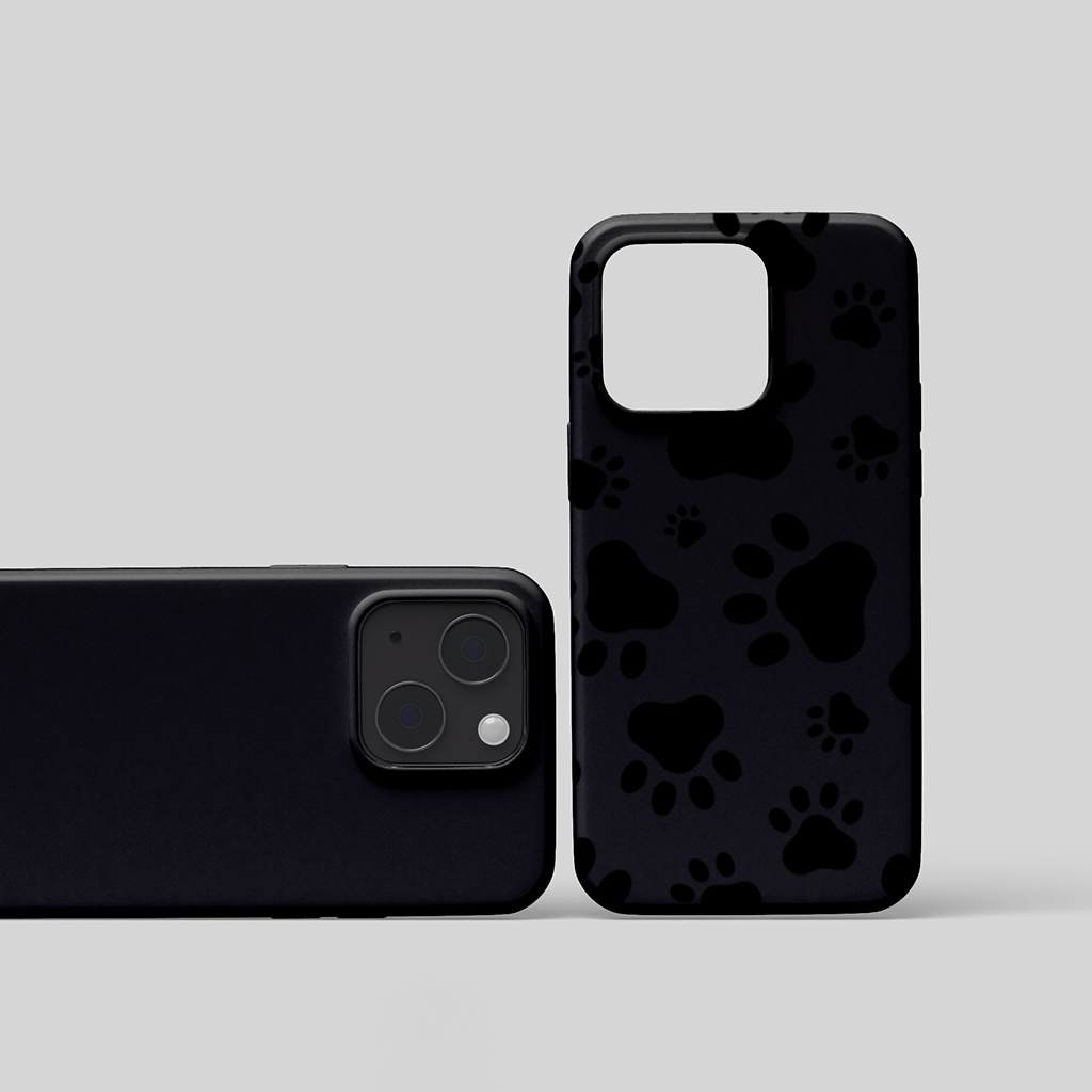 Black and White Paw Pattern Design iPhone 15 Plus Case