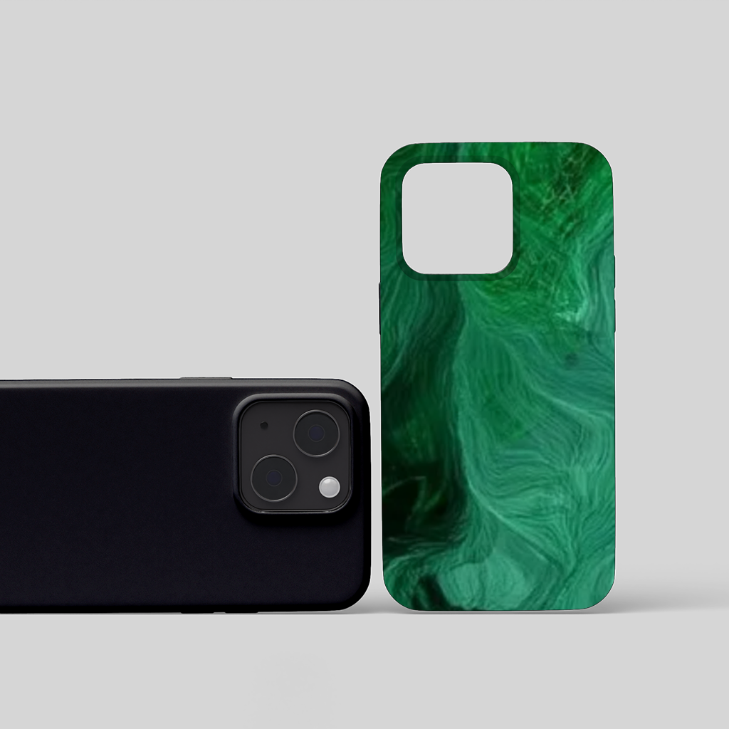 Black and green marbling iPhone 15 Plus Case