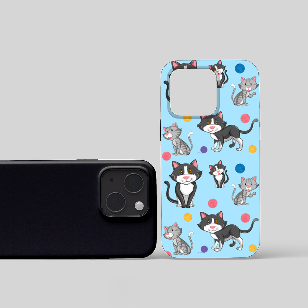 cat repeat pattern iPhone 15 Plus Case
