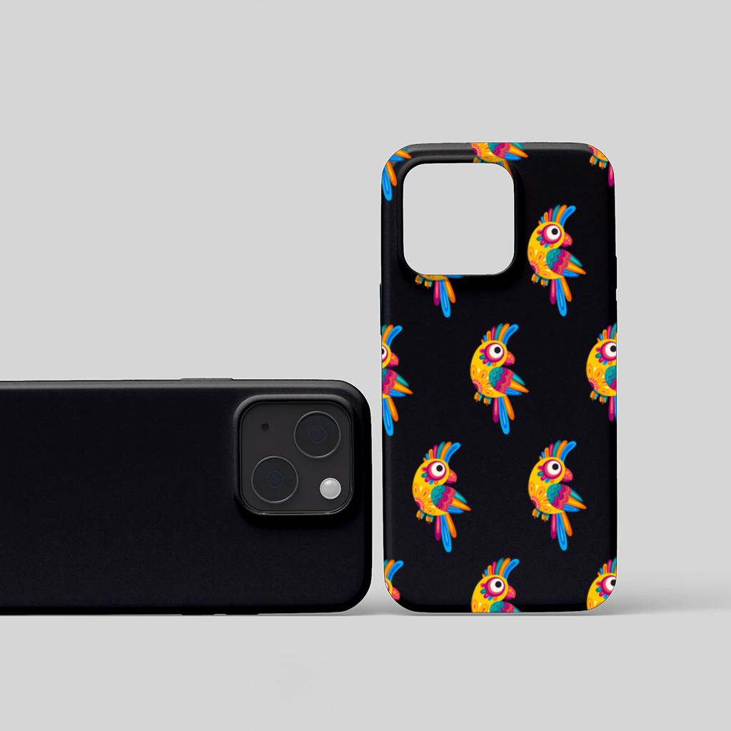 Vibrant Tropical Parrot Folk iPhone 15 Plus Case