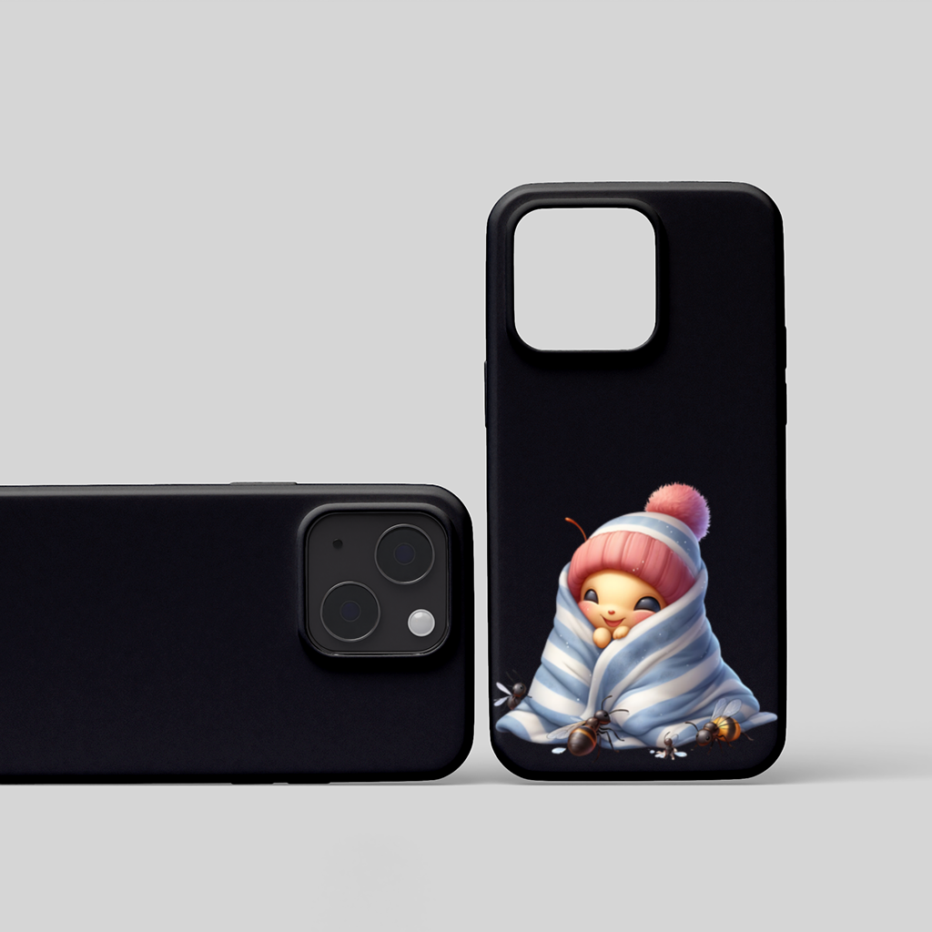 Kawaii Baby Bee in Pink Beanie iPhone 15 Plus Case