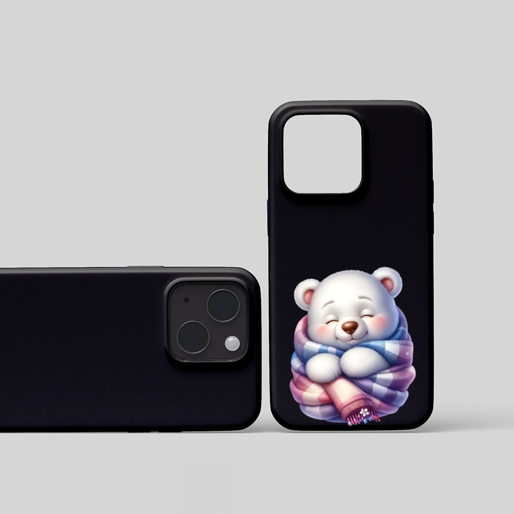 Cozy Sleepy Polar Bear Cub iPhone 15 Plus Case