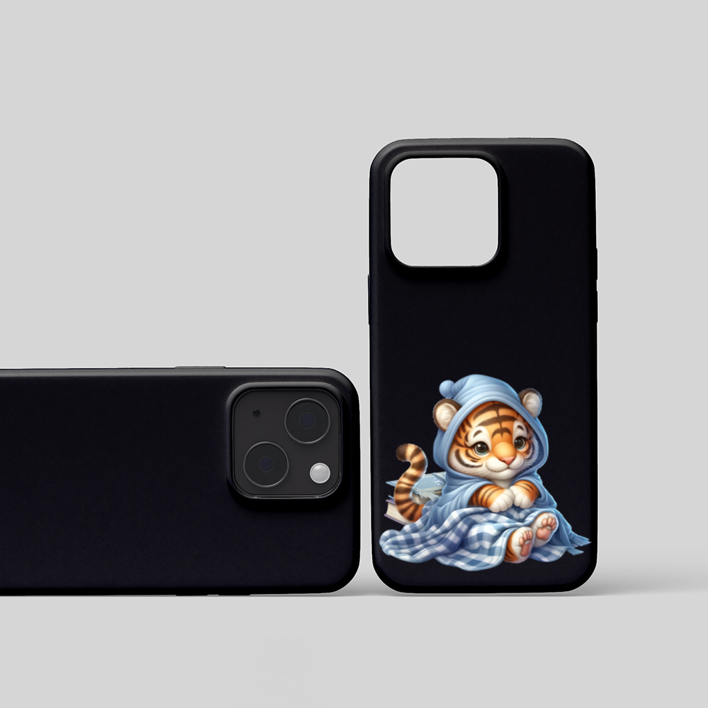 Sleepy Baby Tiger Cub on Books iPhone 15 Plus Case