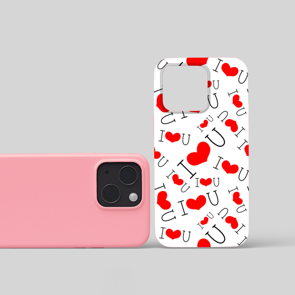 Valentines Day I Love You Heart Pattern Romantic Design iPhone 15 Plus Case