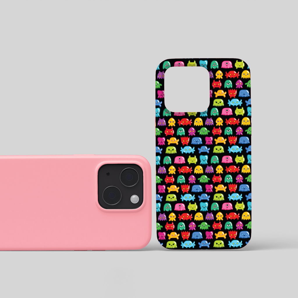 Cute Colorful Monsters Seamless Pattern iPhone 15 Plus Case