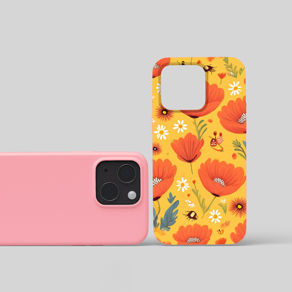 Floral Insect Pattern Colorful Design iPhone 15 Plus Case