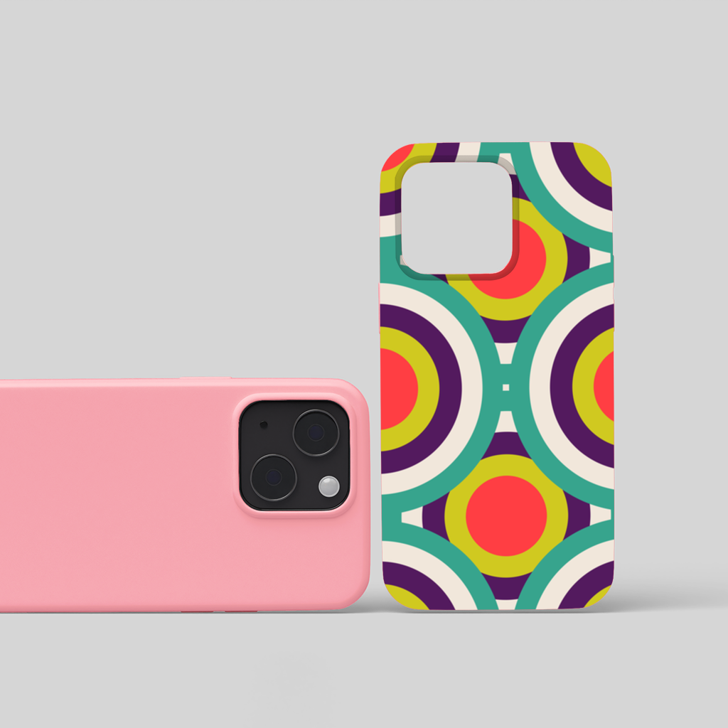 Colorful Geometric Circle Pattern iPhone 15 Plus Case