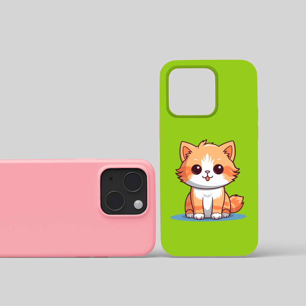 Cute Orange Cat Illustration iPhone 15 Plus Case