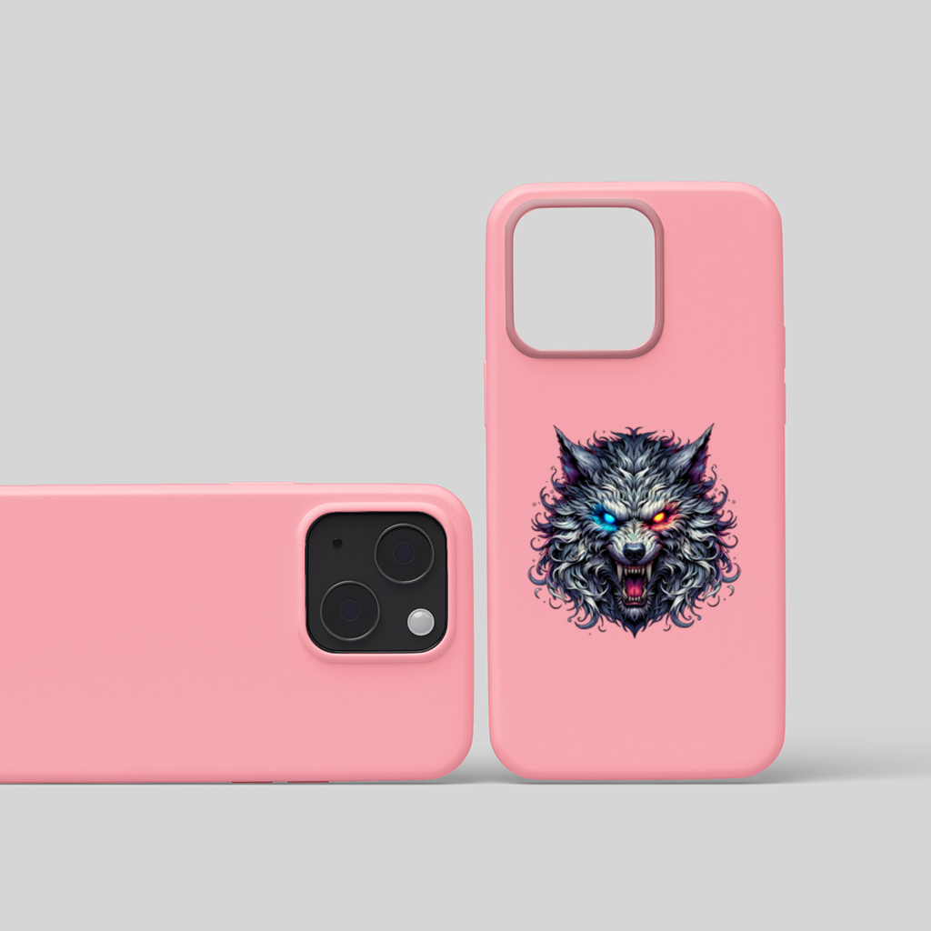 Fierce Wolf Head Illustration Heterochromia Eyes, Savage Wolf iPhone 15 Plus Case