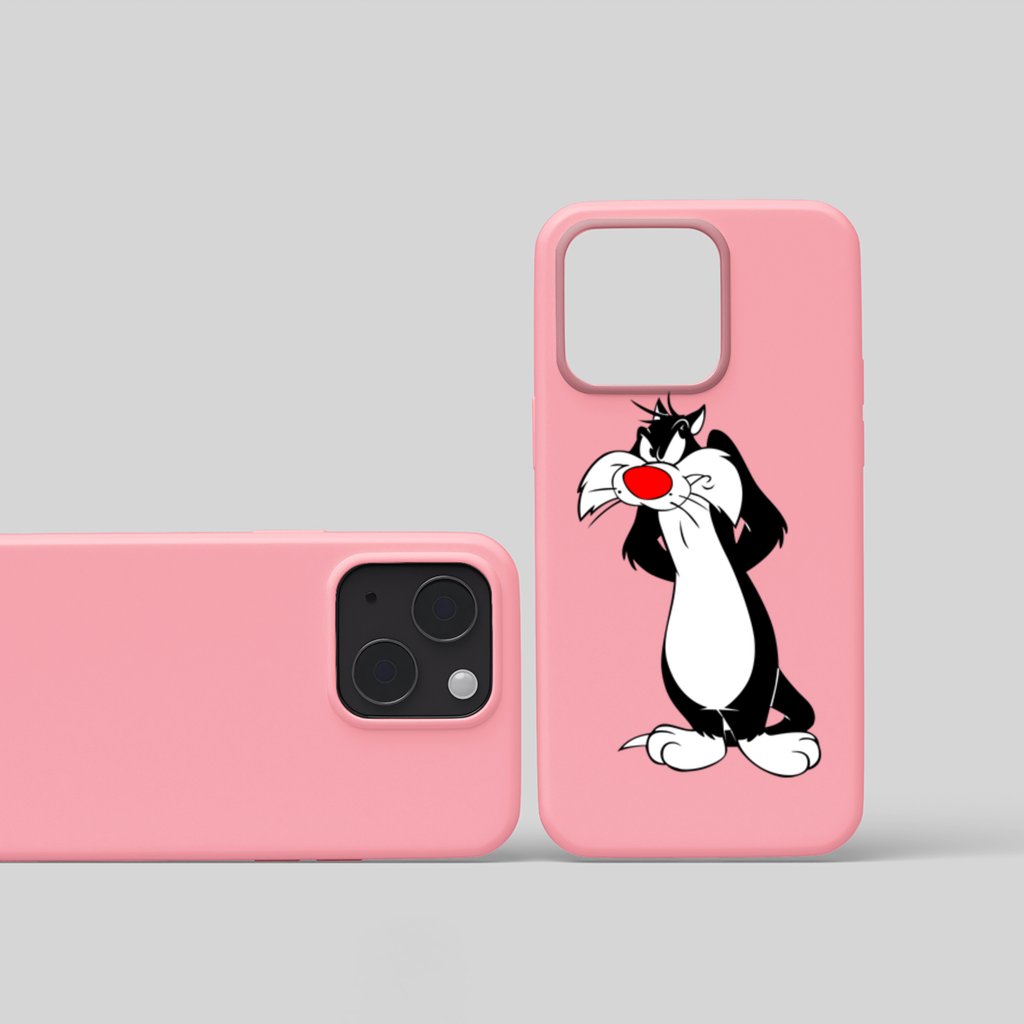 Funny Cartoon Cat Illustration iPhone 15 Plus Case