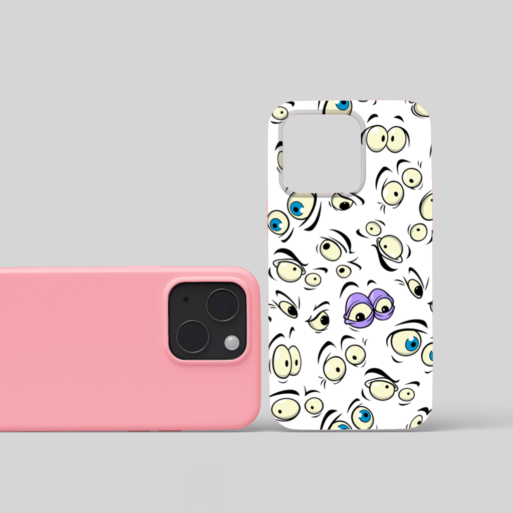 Funny Cartoon Eyes Pattern iPhone 15 Plus Case