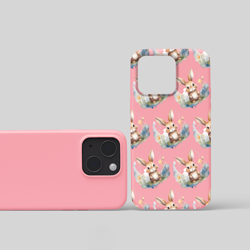 Cute Bunny Watercolor Illustration iPhone 15 Plus Case
