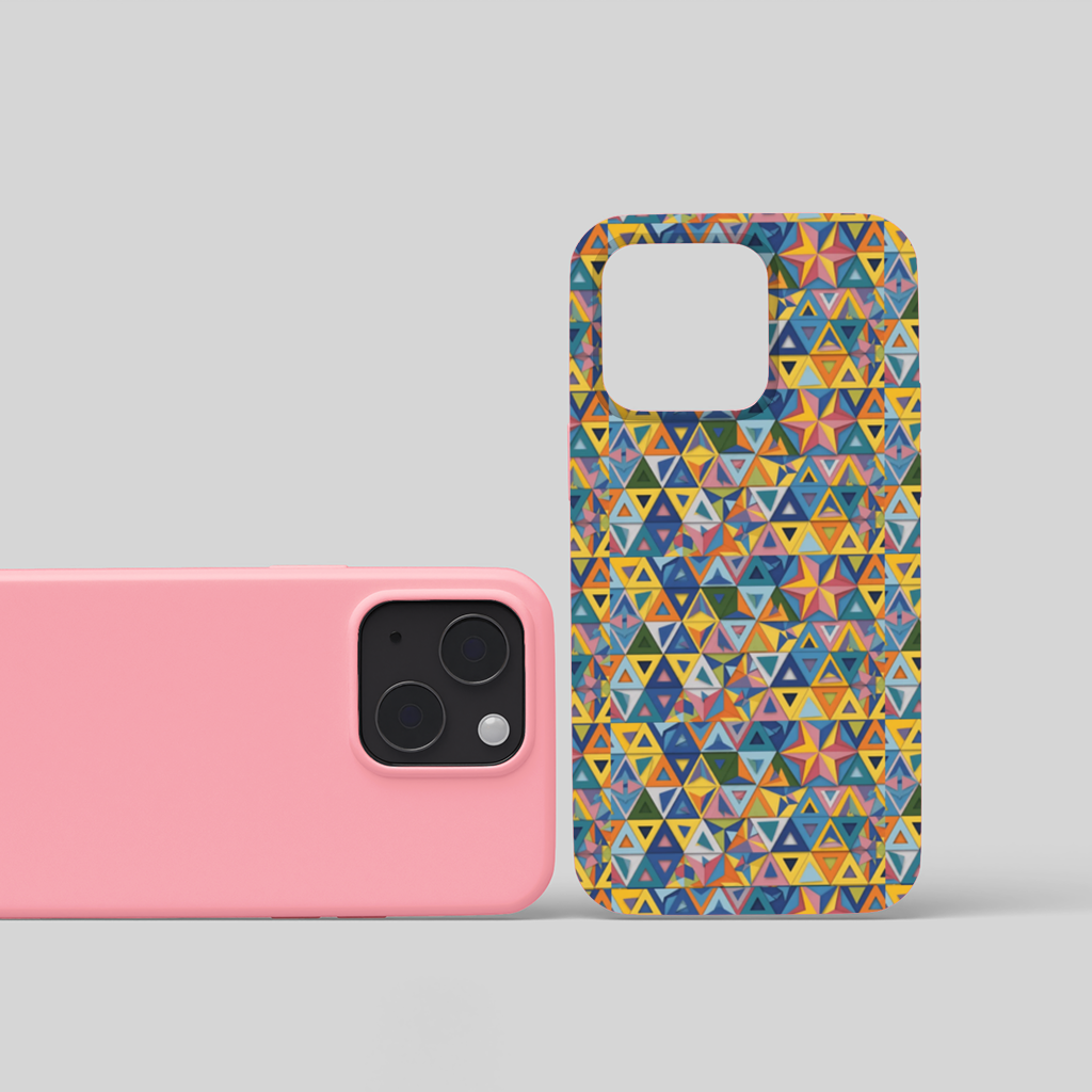 Rainbow triangle pattern iPhone 15 Plus Case