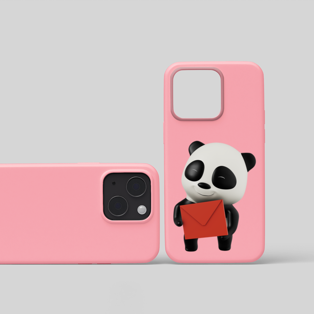 Happy Panda Character Holding Red Envelope iPhone 15 Plus Case