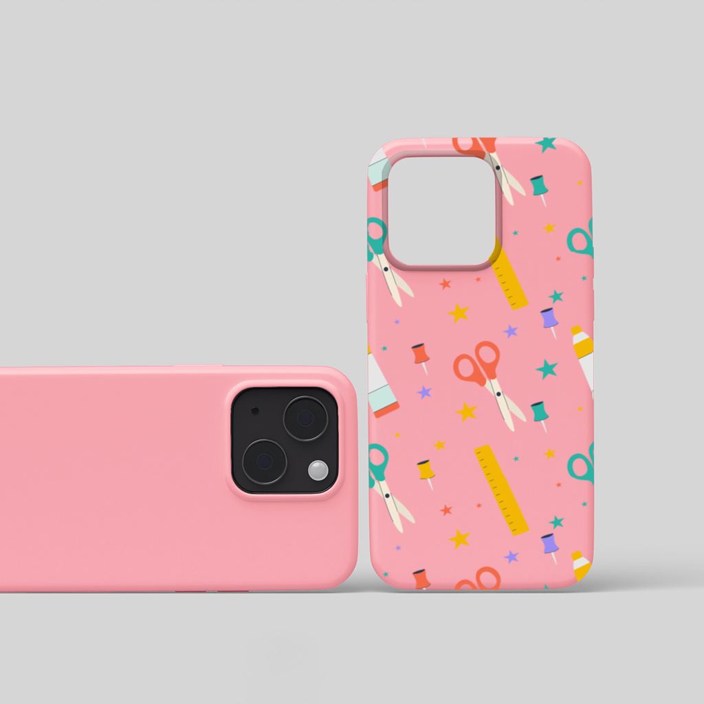 Colorful School and Stationery Supplies Pattern iPhone 15 Plus Case