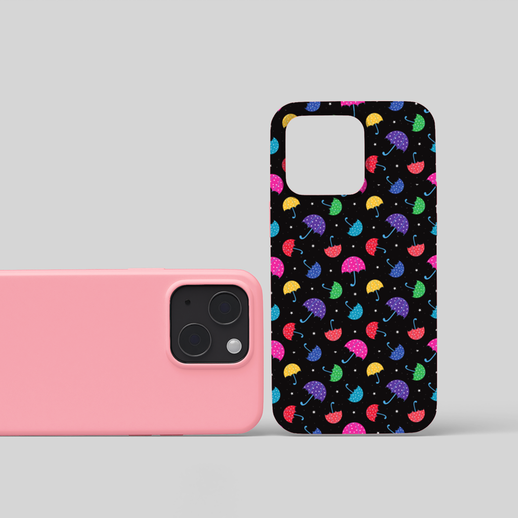 Colorful Heart Umbrellas Pattern iPhone 15 Plus Case